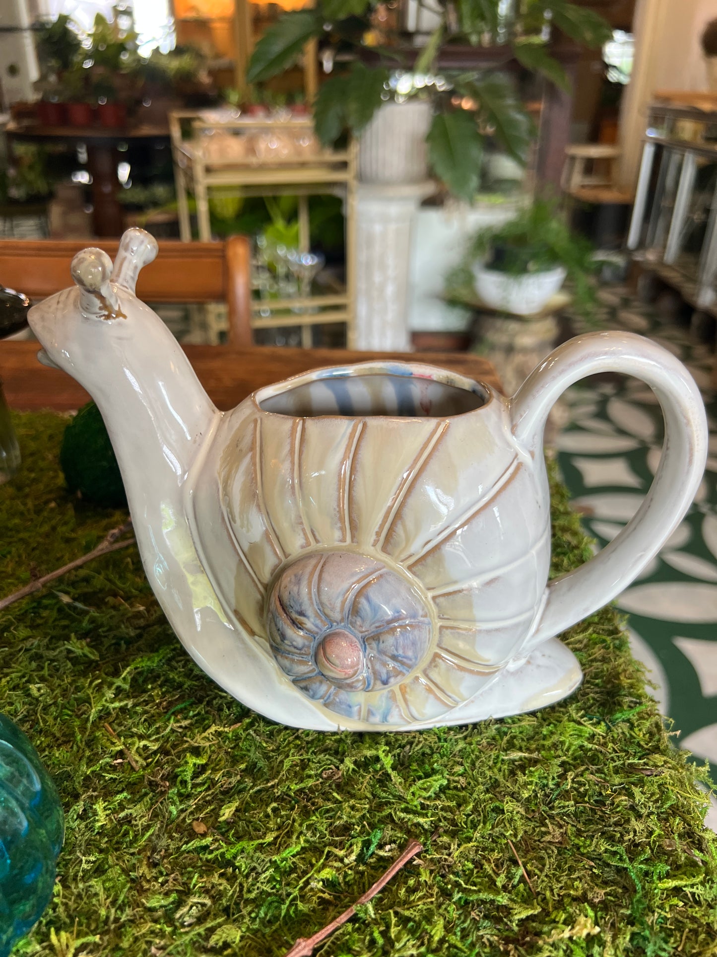 Ceramic Snail Watering Pitcher