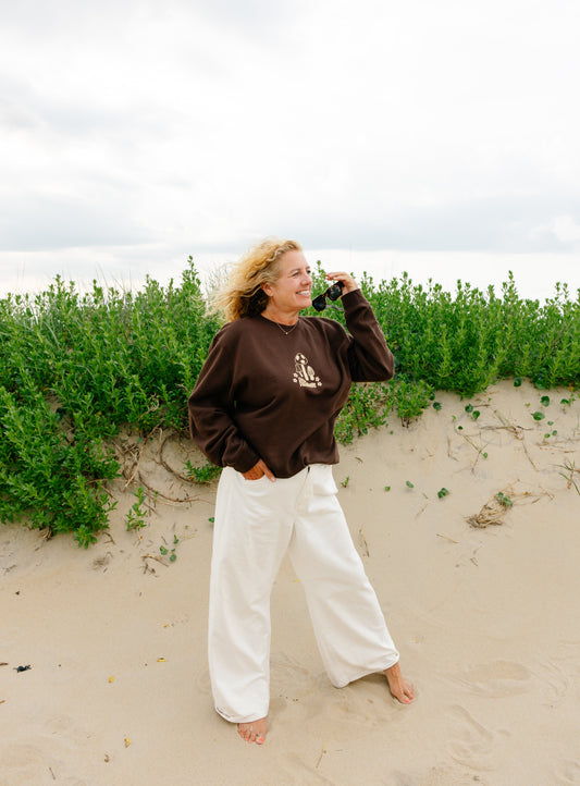 Mushroom Print Crewneck Sweatshirt